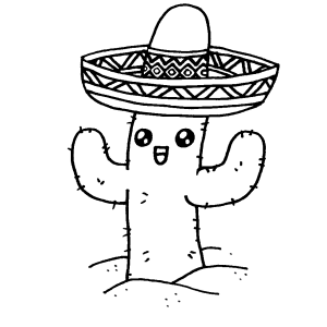 cactus mexicano kawaii