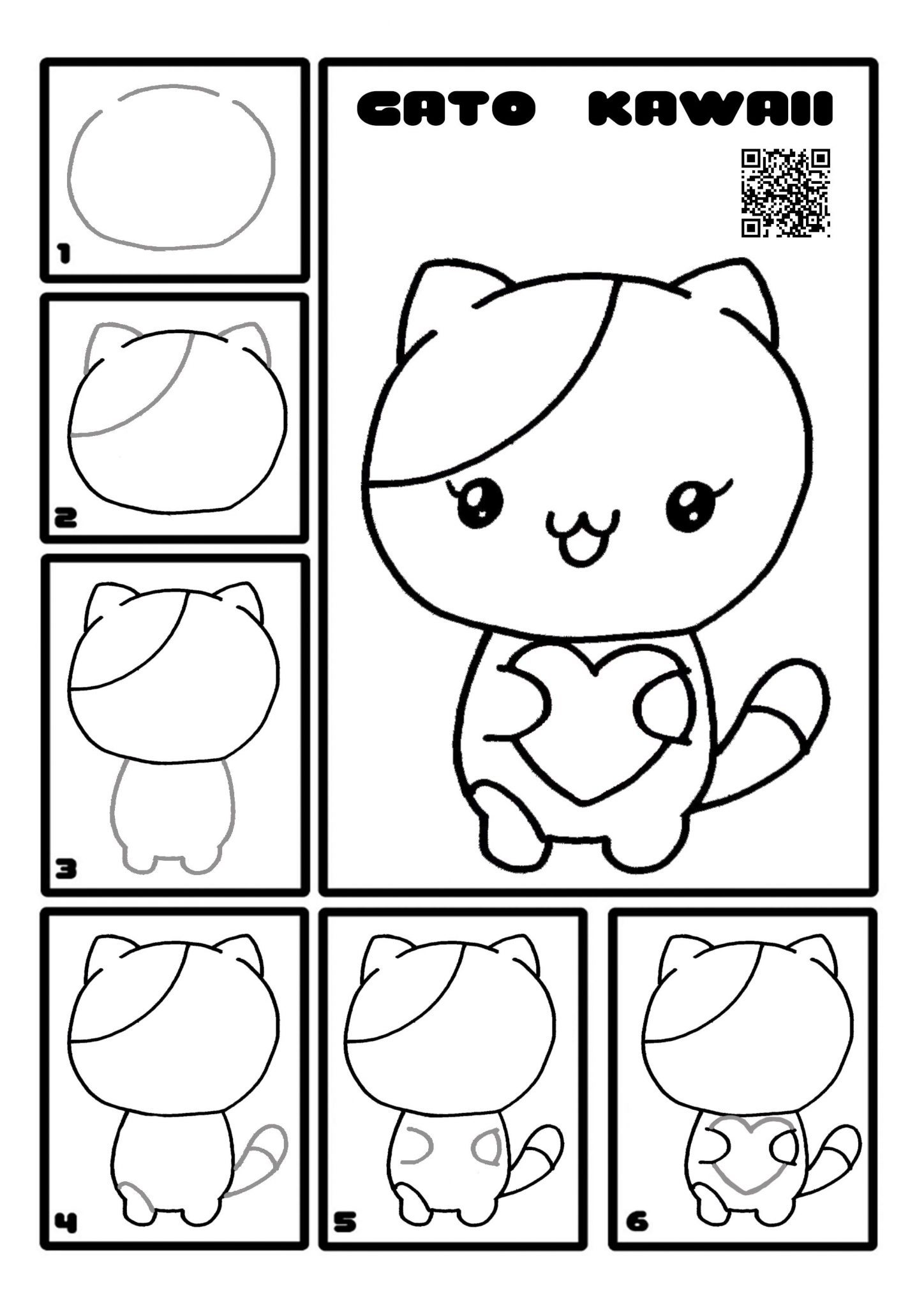 Kawaii Dibujos De Gatos Faciles Paso A Paso