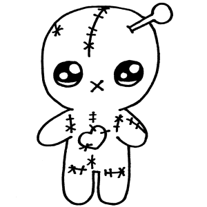 muñeco vudu de halloween kawaii