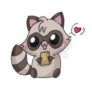 mapache kawaii