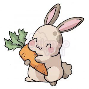 conejo con zanahoria kawaii