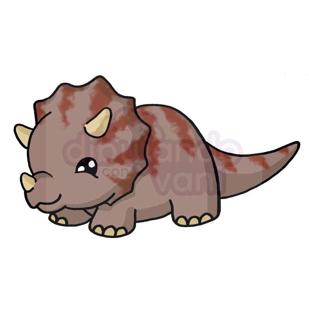 triceratops-kawaii - Dibujando con Vani