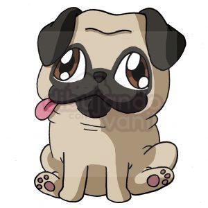 perro pug 3 kawaii