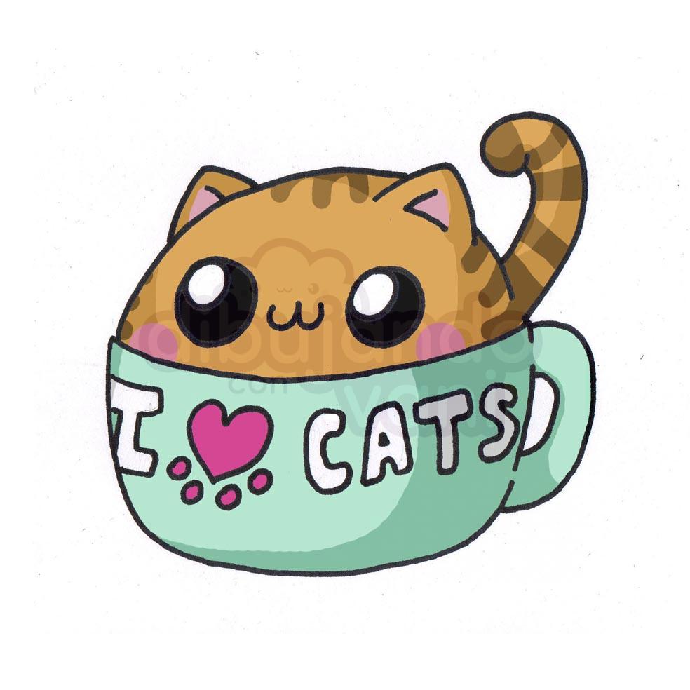 gato-taza-kawaii - Dibujando con Vani