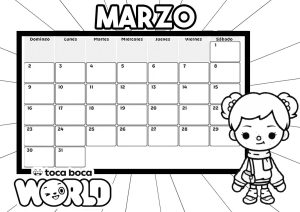 marzo toca boca 2025 para imprimir