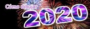 Como dibujar Año 2020 kawaii
