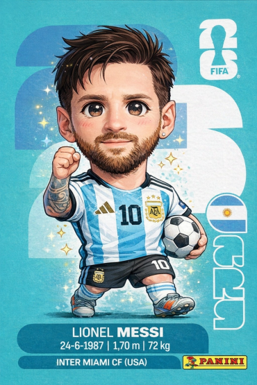 Figuritas del Mundial 2026 de Argentina en estilo Chibi Kawaii