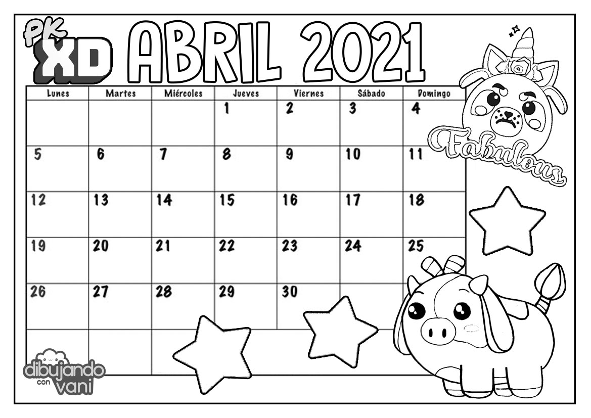 Abril 2021 Pk Xd Para Imprimir Calendario Dibujando Con Vani
