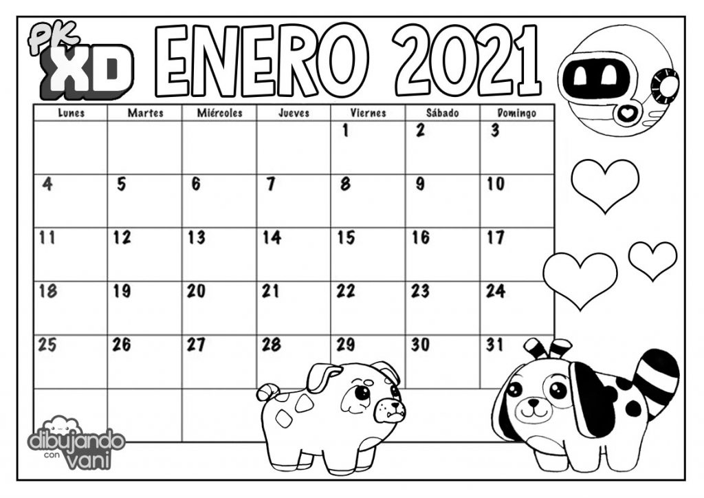 Enero 2021 Pk Xd Para Imprimir Calendario Dibujando Con Vani