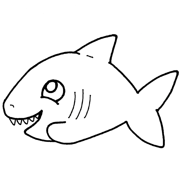 tiburon-para-colorear.png - Dibujando con Vani