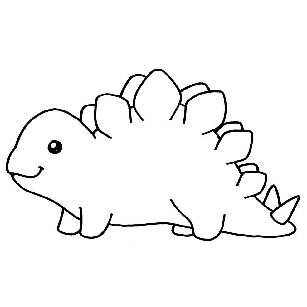 Dibujos de dinosaurios para colorear kawaii - Dibujando con Vani