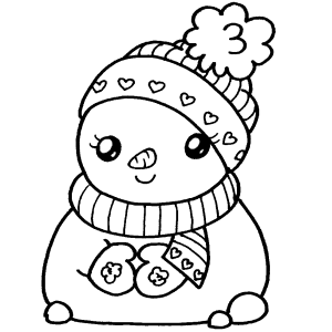 muñeco de nieve kawaii