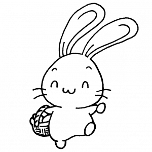 conejito de pascua kawaii colorear