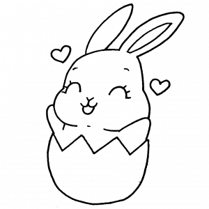 conejito de pascua kawaii colorear