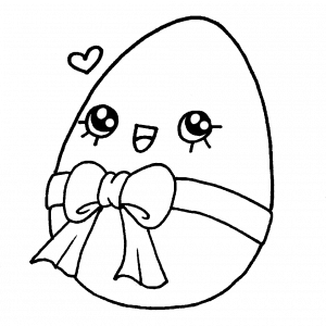huevo de pascua kawaii colorear