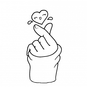 corazon coreano para colorear