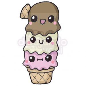 helado-kawaii - Dibujando con Vani