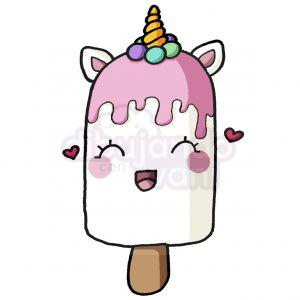 helado unicornio kawaii - Dibujando con Vani