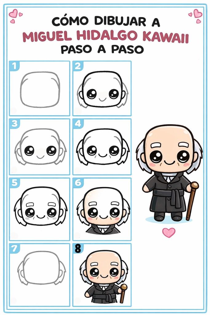como dibujar a hidalgo kawaii