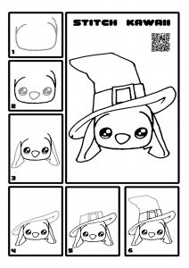 como dibujar a stitch halloween paso a paso kawaii