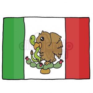 bandera de mexico kawaii