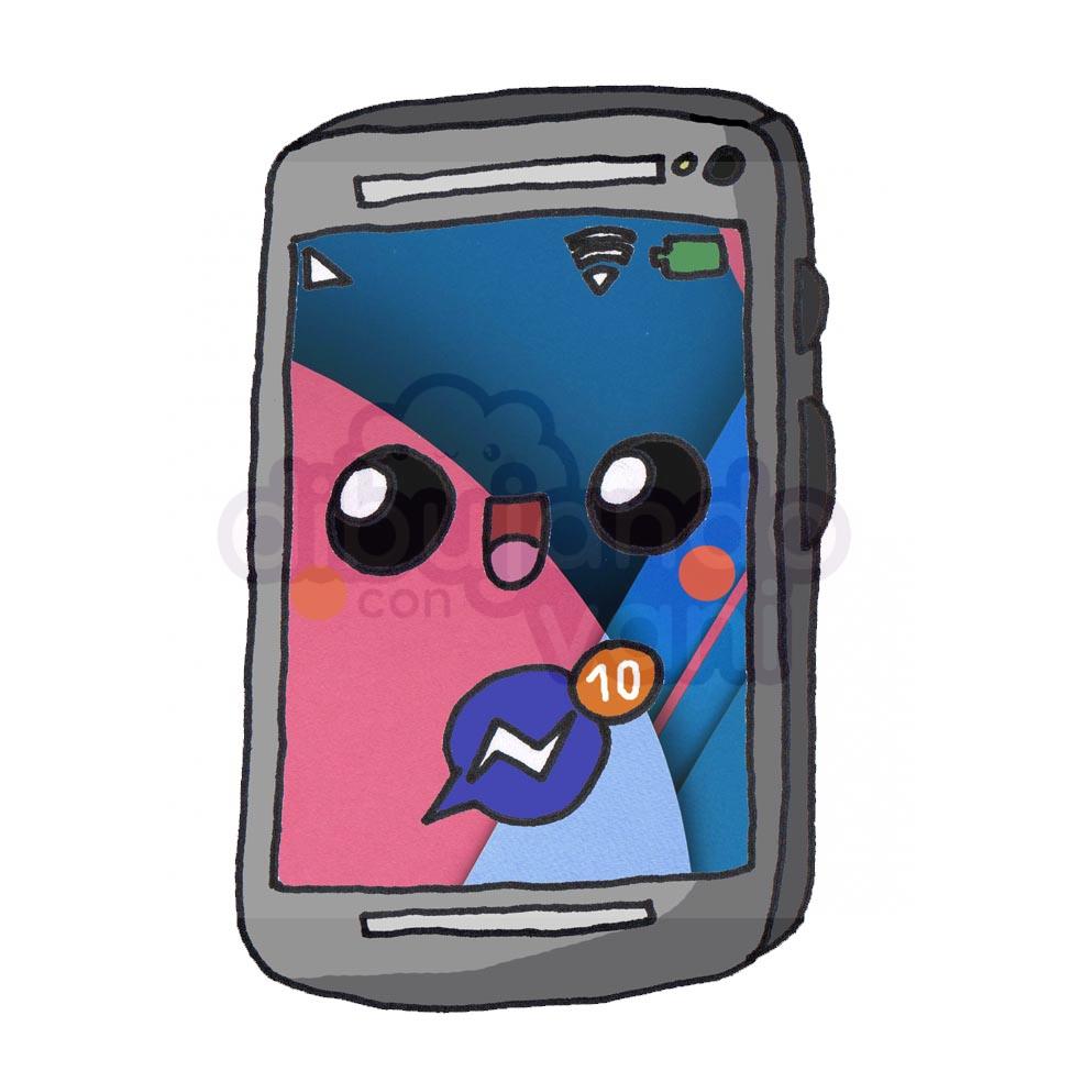 celular-kawaii - Dibujando con Vani