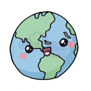 planeta tierra kawaii