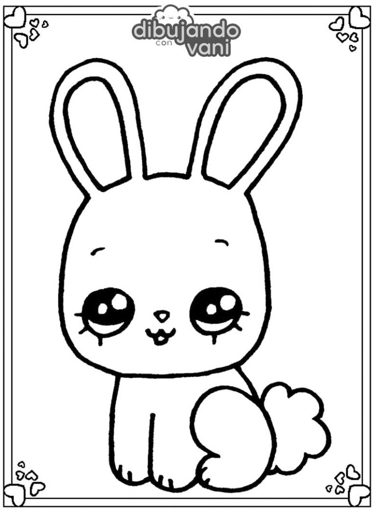 Dibujo de un conejo 1 para imprimir y colorear Dibujando