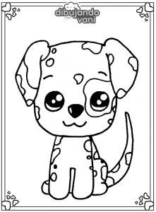 Dibujos de perros kawaii para imprimir - Dibujando con Vani