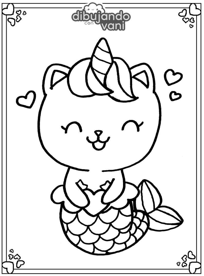 Collection Of Dibujo De Gato Unicornio Kawaii Para Colorear Dibujos Images And Photos Finder