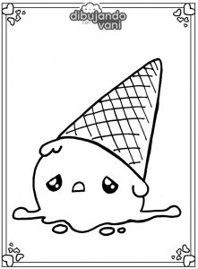 helado caido para imprimir
