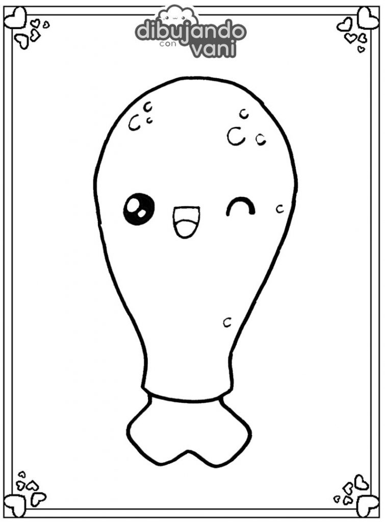 Dibujo de un pollo para imprimir y colorear Dibujando