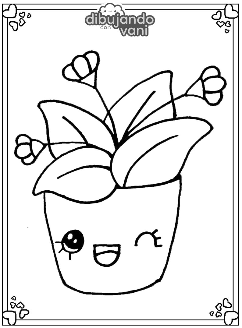 Dibujo de una planta para imprimir y colorear - Dibujando con Vani