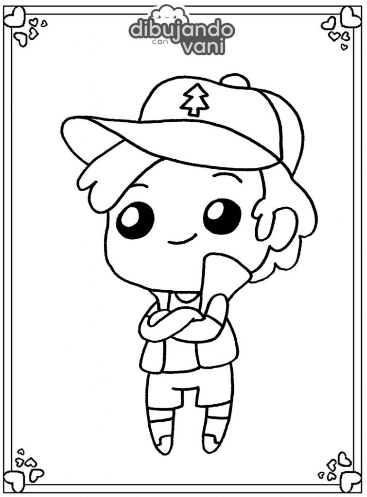 Dibujo de Dipper para imprimir y colorear Dibujando con Vani