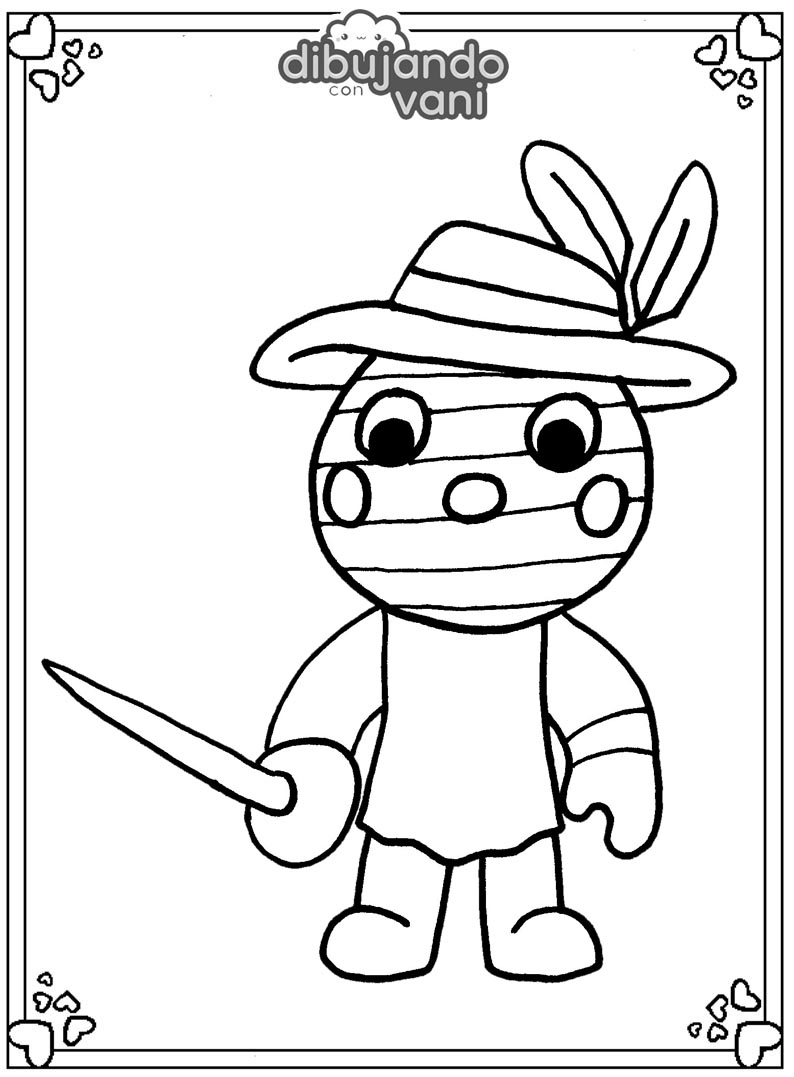Dibujo De Zizzy De Piggy Para Imprimir Y Colorear Dibujando Con Vani - imagenes de roblox personajes para colorear