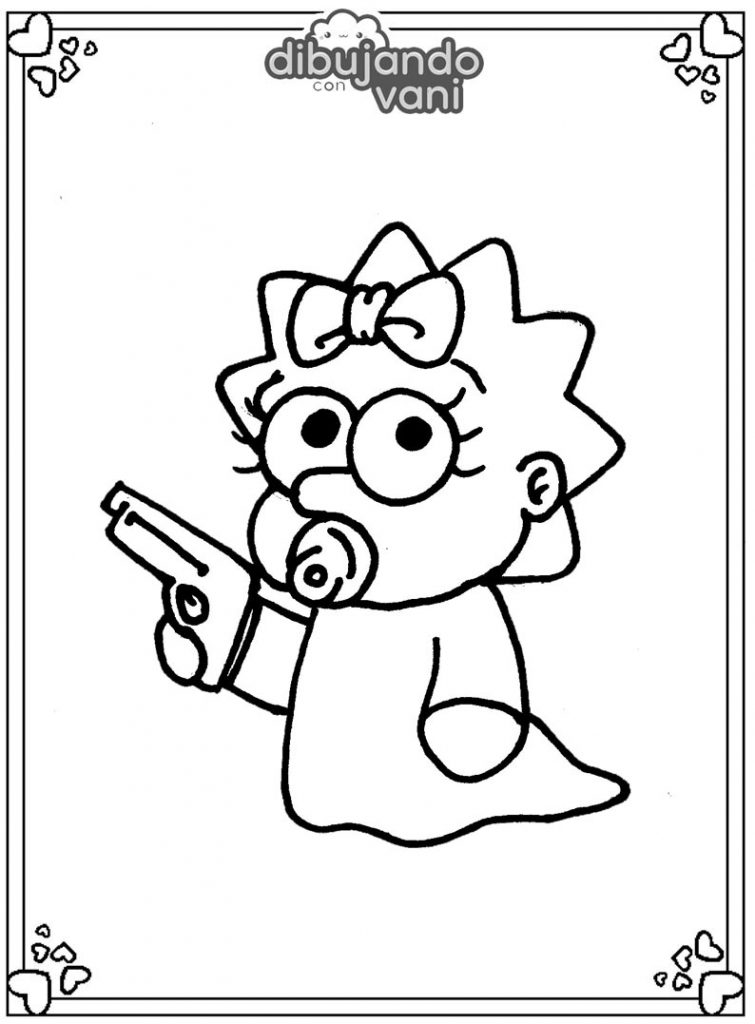 Dibujo de Maggie Simpson para imprimir y colorear