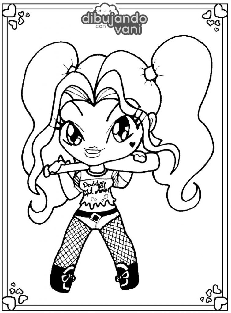 Dibujo de Harley Quinn para imprimir Dibujando con Vani