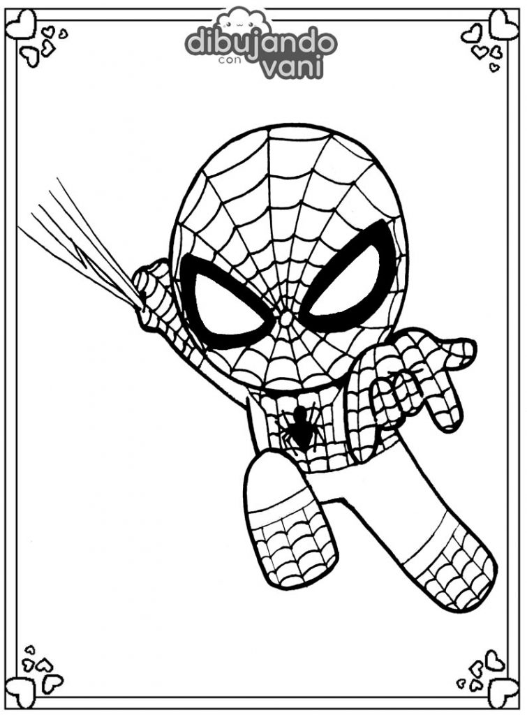 Dibujo de spiderman para imprimir y colorear Dibujando con Vani