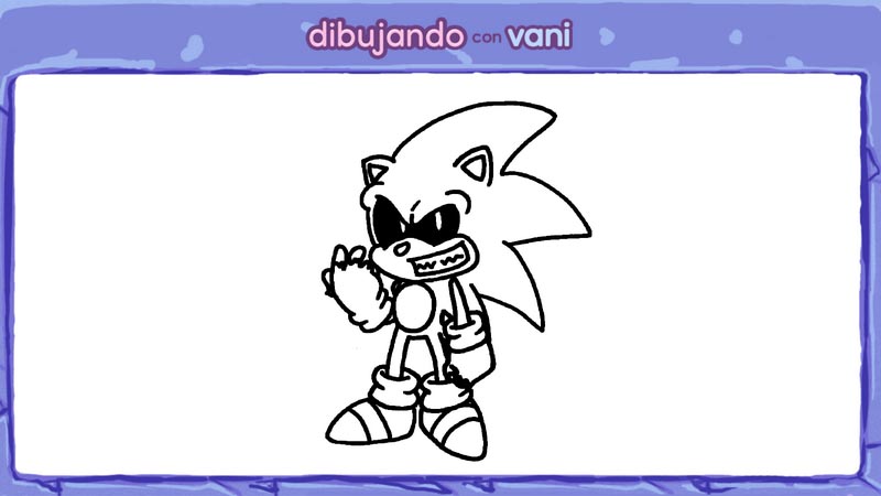 Sonic exe kawaii para colorear - Dibujando con Vani