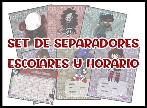 separadores escolares creepypastas kawaii