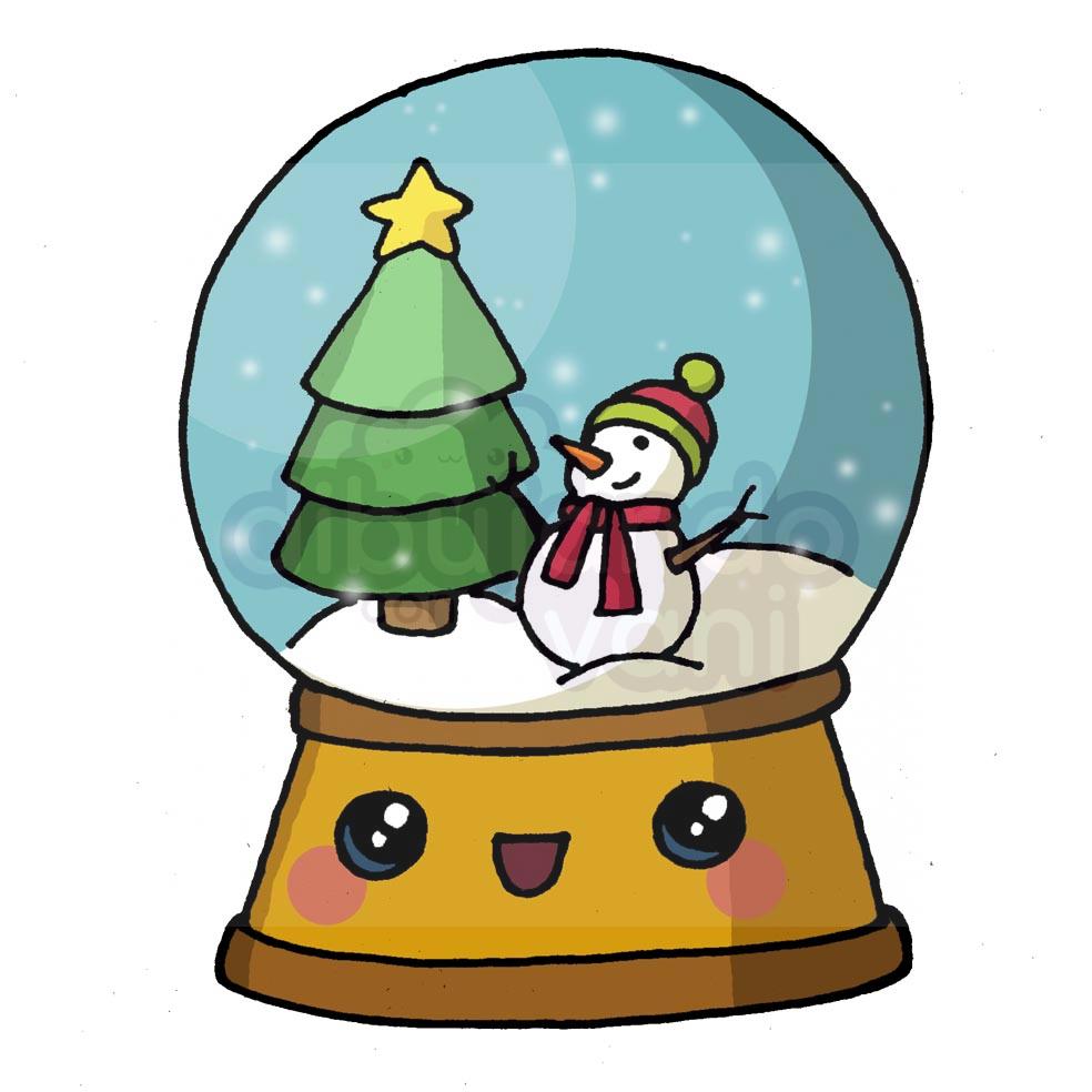 bola-de-cristal-navidad-kawaii - Dibujando con Vani