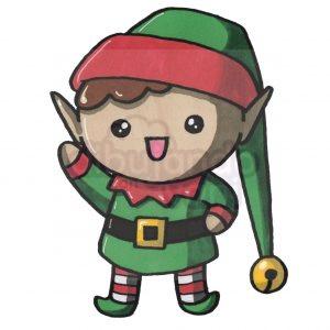 duende de navidad kawaii
