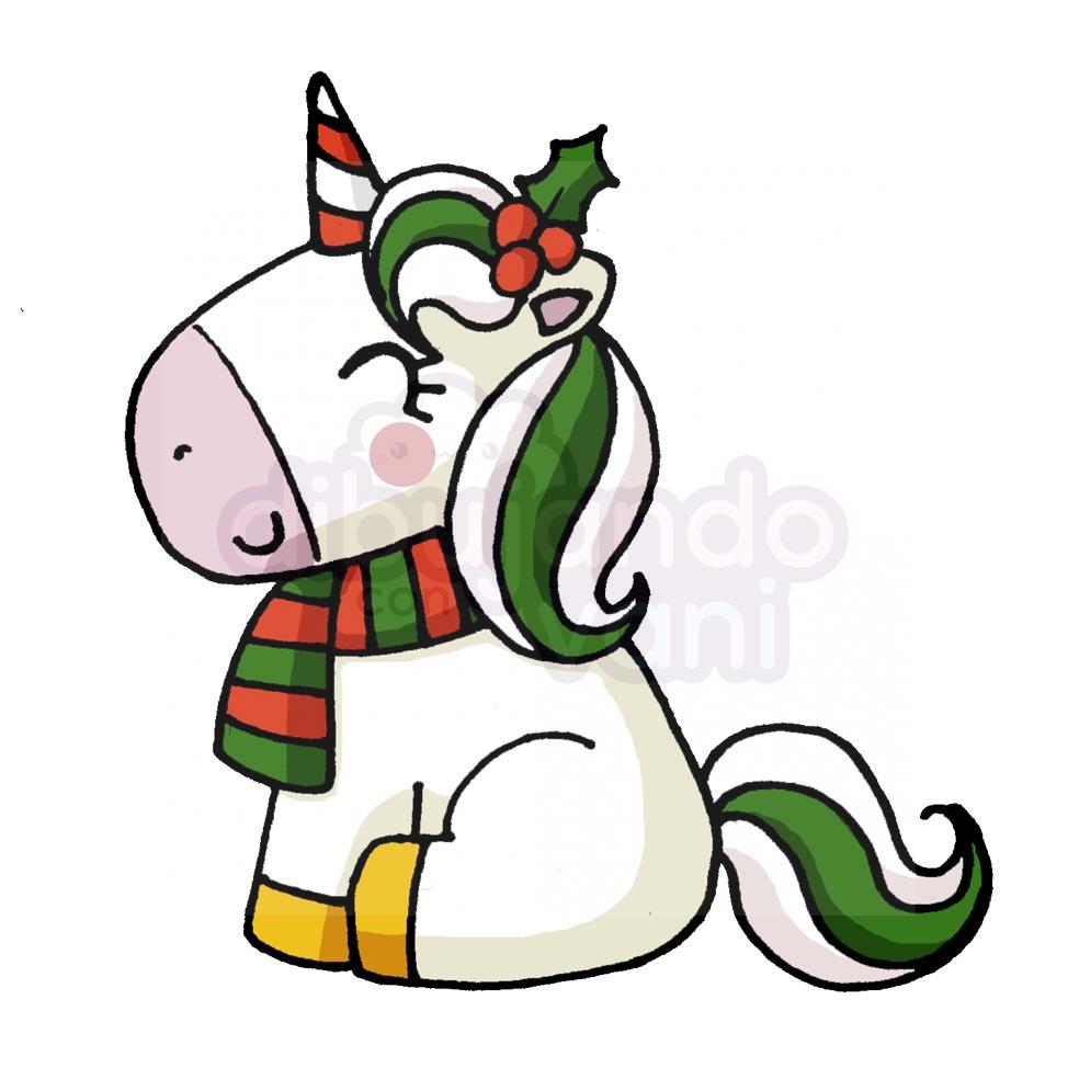 unicornio-navidad-kawaii-2 - Dibujando con Vani