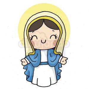 virgen maria kawaii