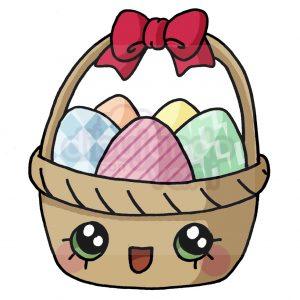 canasta de pascua kawaii