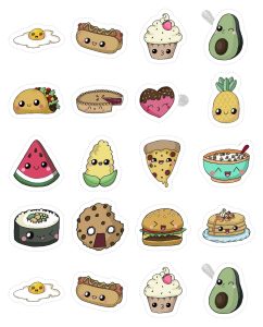 pegatinas comidas kawaii 1