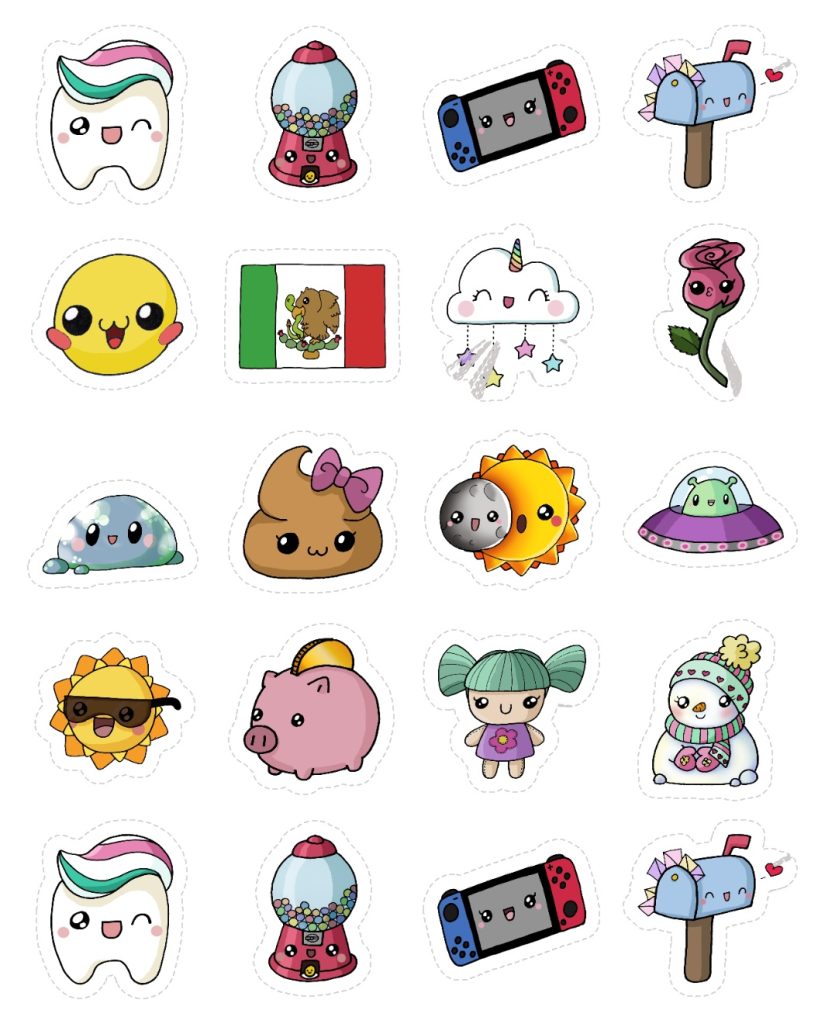 horario escolar creepypastas pegatinas cosas kawaii 1