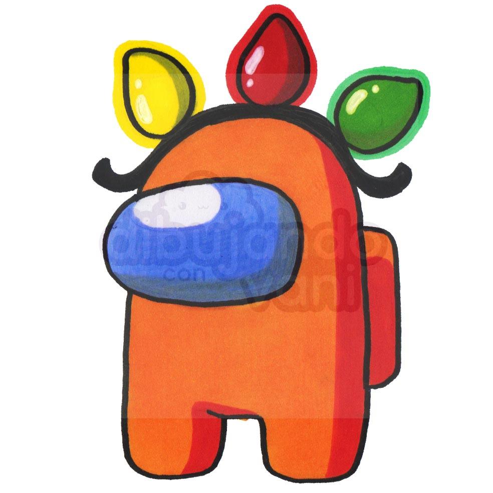 among us con luces de navidad kawaii - Dibujando con Vani