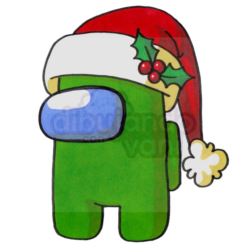 among us de navidad kawaii - Dibujando con Vani