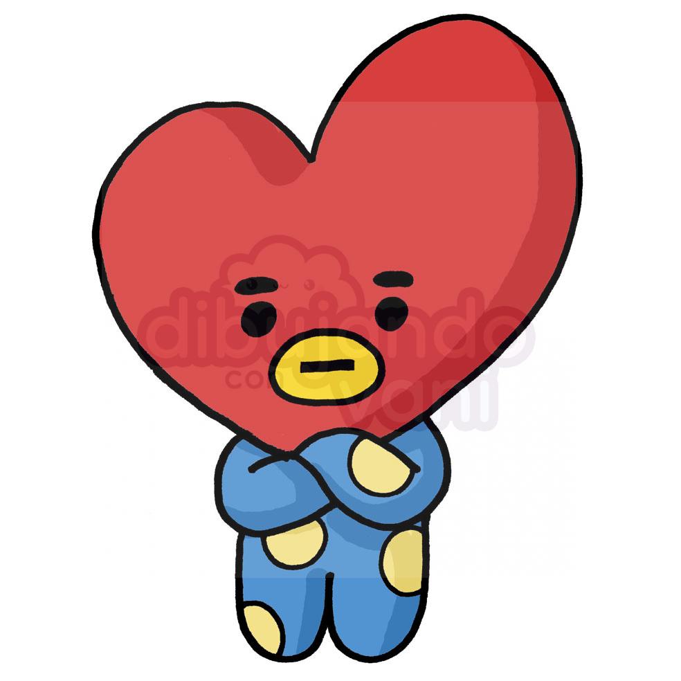 Tata de bt21 kawaii para colorear - Dibujando con Vani
